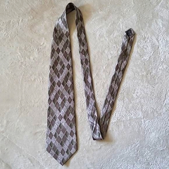 Pierre Cardin 100% Silk Geometric Necktie  Brown Green Designer Preppy Classic - Picture 10 of 11